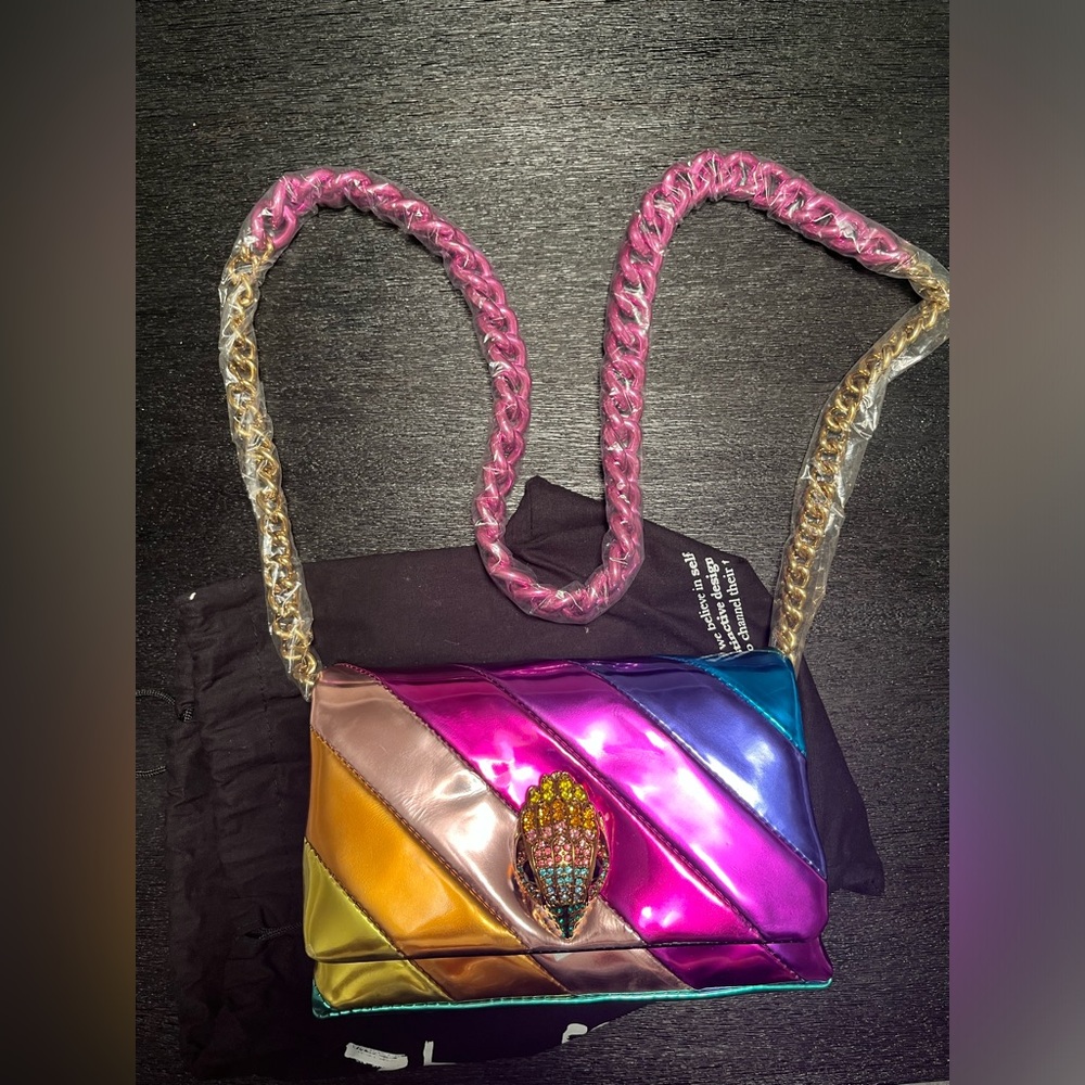 Mini Kensington Metallic Leather Crossbody Bag